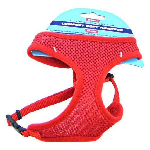 Coastal Pet Comfort Soft Adjustable Harness - Red - Small - 3/8" Wide (Girth Size 19"-23") - Giftscircle