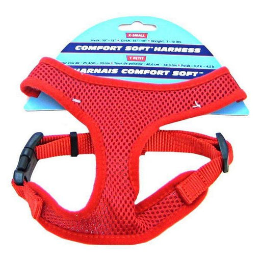 Coastal Pet Comfort Soft Adjustable Harness - Red - Small - 5/8" Wide (Girth Size 19"-23") - Giftscircle