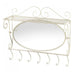 Scrolled Iron Wall Shelf with Hooks and Mirror - Giftscircle