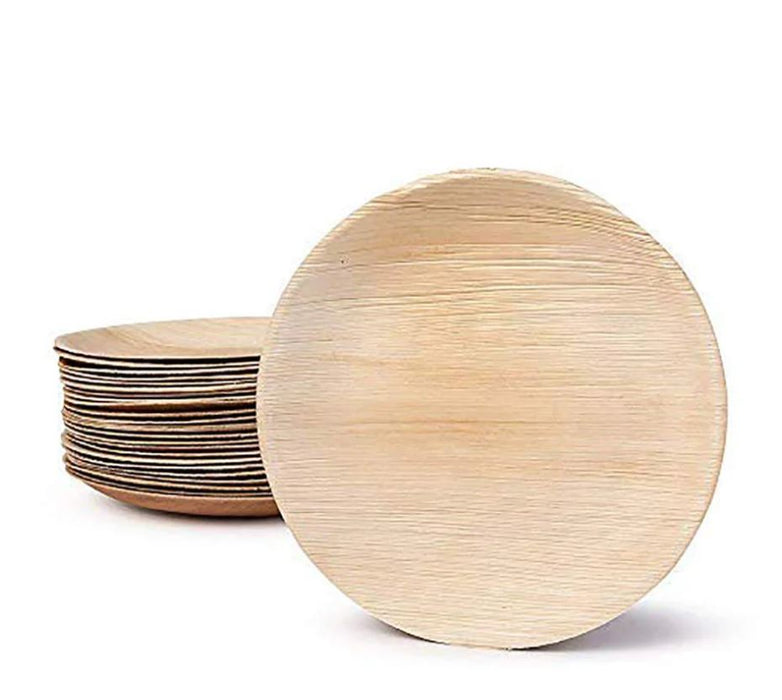 Karmic Seeds 10" Round Palm Leaf Plates [25 Pack] Eco-Friendly Disposable Plates, Compostable Disposable, Palm Leaf Plates, Round Bamboo Plates Disposable, Natural Leaf Plates, Recyclable Palm Plates, Eco Party Plates, Natural Disposable Dinnerware