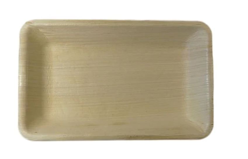 Karmic Seeds 9"X6" Rectangle Palm Leaf Plates [25-Pack] Eco-friendly disposable plates, Compostable Disposable, Palm leaf plates, Square bamboo plates disposable, Natural leaf plates, Recyclable palm plates, Eco party plates, Natural disposable dinnerware