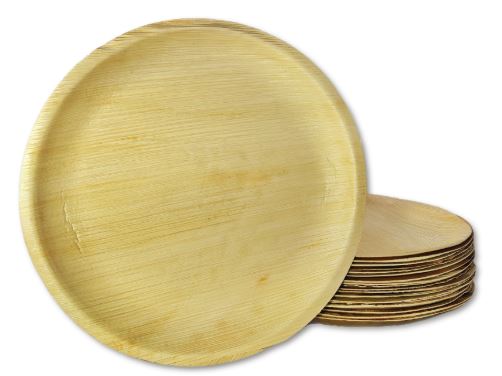Karmic Seeds 12" Round Palm Leaf Plates [25-Pack] Eco-Friendly Disposable Plates, Compostable Disposable, Palm Leaf Plates, Square Bamboo Plates Disposable, Natural Leaf Plates, Recyclable Palm Plates, Eco Party Plates, Natural Disposable Dinnerware