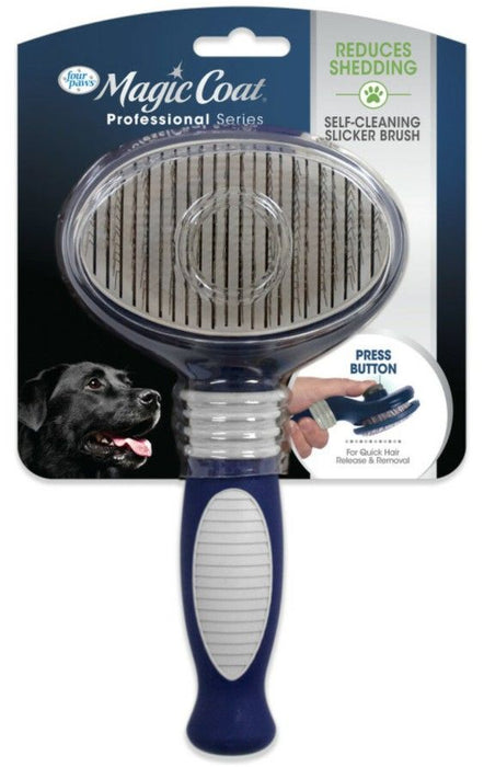 Four Paws Magic Coat Professional Self-Cleaning Slicker Brush