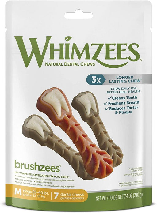Whimzees Brushzees Dental Treats Medium
