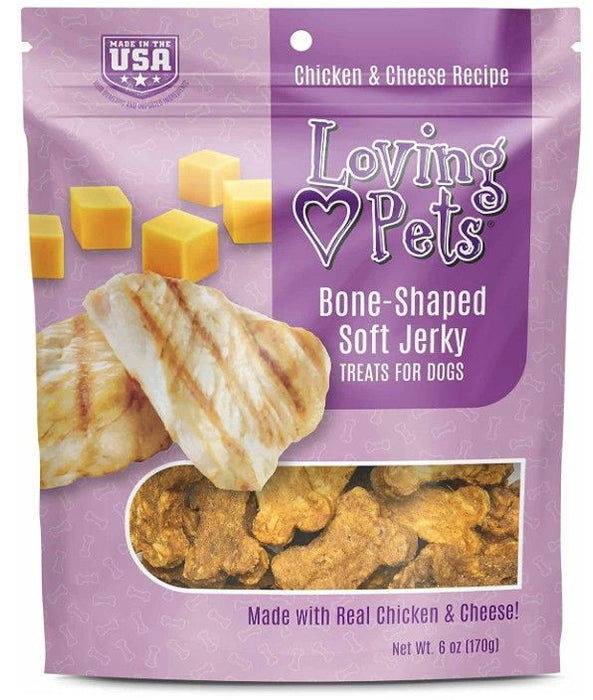 Loving Pets Bone-Shaped Soft Jerky Treats Cheese