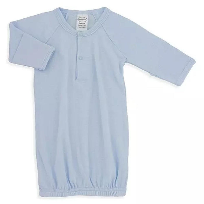 2-Pack Cotton Preemie Gown with Mitten Cuffs - Blue by Giftscircle - Giftscircle