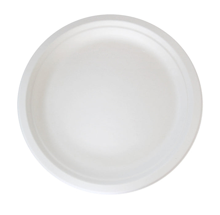 Ozo EcoPro Sugarcane Plates Round 10" - 25 Packets - Eco-Conscious Dinnerware, Compostable & Chemical-Free, Hygienic Serving Plates, Bio-Based & Disposable, Biodegradable Compostable Disposable
