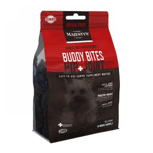 Majesty's Buddy Bites Hip + Joint Grain-Free Wafers Supplement for Dogs Small/Medium 28 Count by Majestys