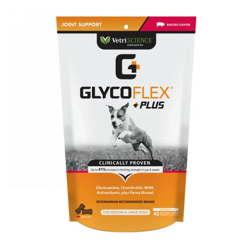 GlycoFlex Plus Chews for Dogs Bacon 45 Soft Chews by Vetriscience Laboratories