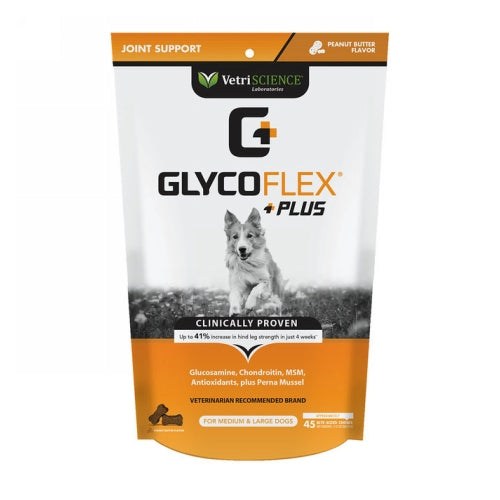 GlycoFlex Plus Chews for Dogs Peanut Butter 45 Soft Chews by Vetriscience Laboratories