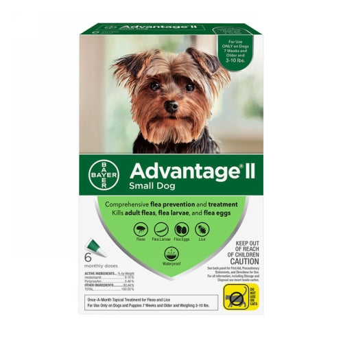 Advantage II Flea Treatment For Dogs 3-10 Lbs (Green) by Elanco