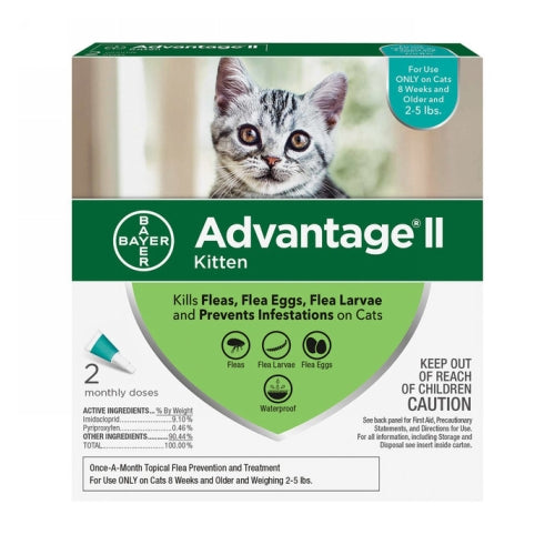 Advantage II Flea Treatment For Cats 2-5 Lbs (Turquoise) by Elanco