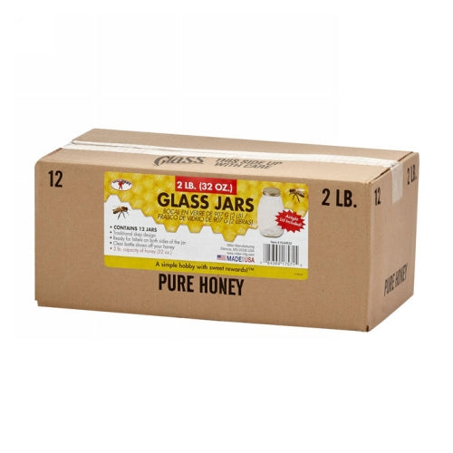 Honey Jars with Glass Lid 32 Oz by Miller Little Giant