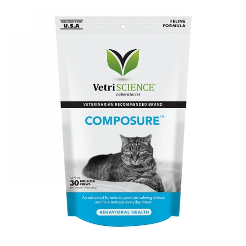 Composure Chews for Cats 30 Soft Chews by Vetriscience Laboratories