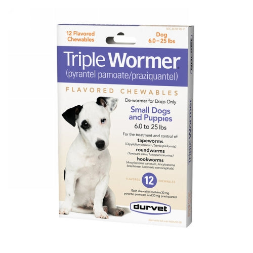 Durvet Triple Wormer Dog Dewormer Puppy/Small Dog 12 Tablets by Durvet