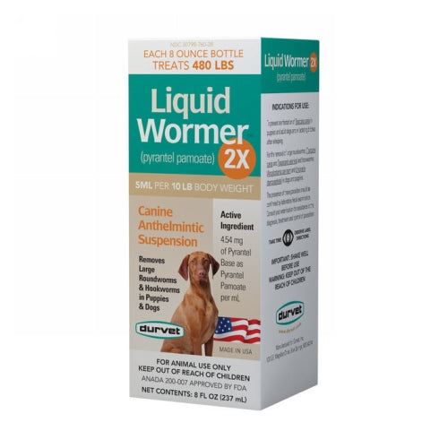 Durvet Liquid Wormer 2X Dog Dewormer 8 Oz by Durvet