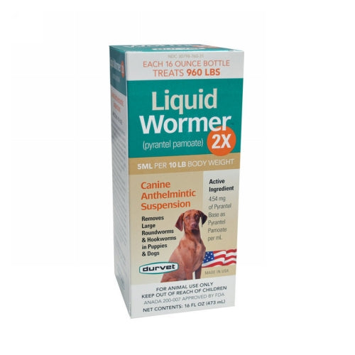 Durvet Liquid Wormer 2X Dog Dewormer 16 Oz by Durvet