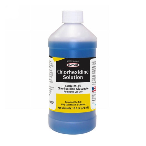 Chlorhexidine 2% Solution for Horses and Dogs 16 Oz by Durvet