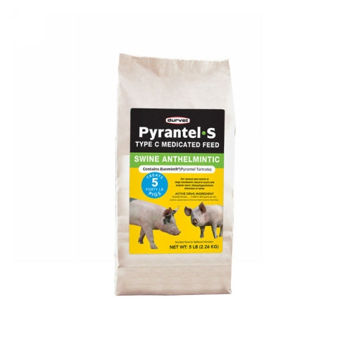 Pyrantel S Type C Medicated Feed for Swine 5 Lbs by Durvet