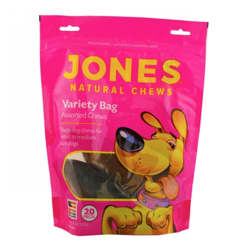 Assorted Chews Variety Bag 20 Bags by Jones Natural Chews