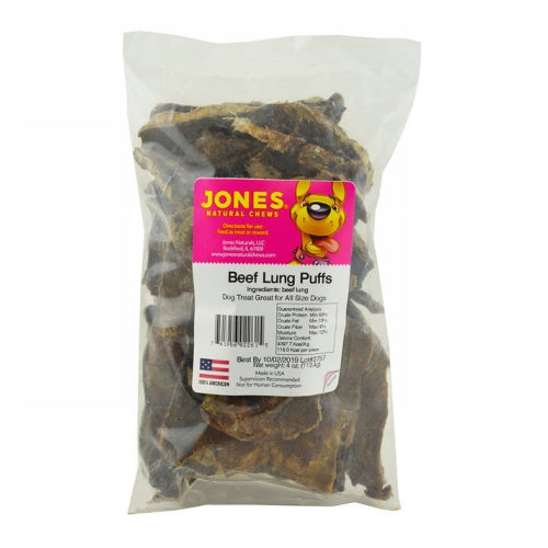 Beef Lung Puffs 4 Oz by Jones Natural Chews