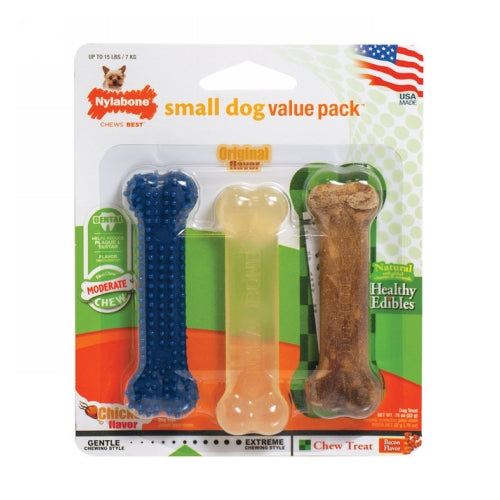 FlexiChew/Heathy Edibles Chew Value Pack Petite 3 Packets by Nylabone