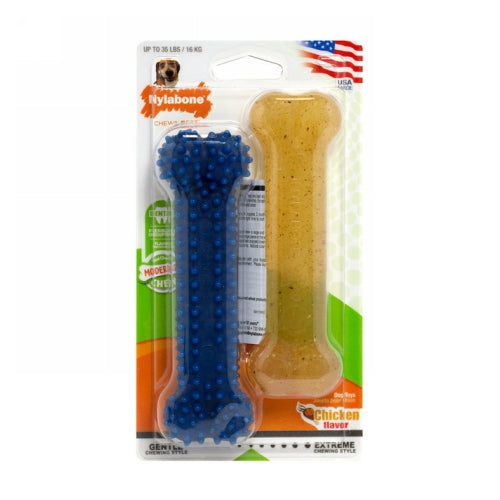 FlexiChew Dental/Moderate Chew Twin Pack Wolf 2 Packets by Nylabone