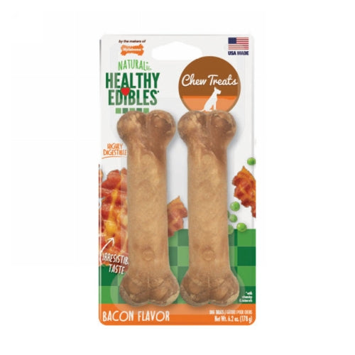 Healthy Edibles Bacon Chew Wolf 2 Packets by Nylabone