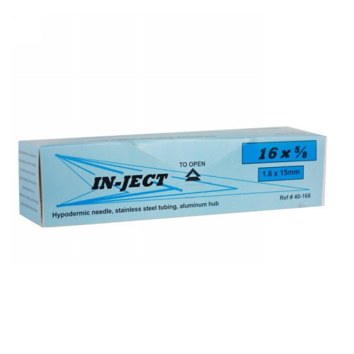 In-Ject Disposable Hypodermic Needles 16 x 5/8" White 100 Count by Cotran Corporation
