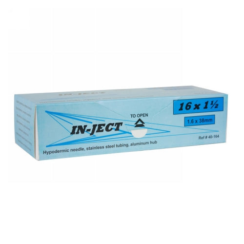 In-Ject Disposable Hypodermic Needles 16 x 1-1/2" White 100 Count by Cotran Corporation