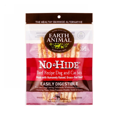 No-Hide Stix Dog and Cat Treats Beef 10 Count by Earth Animal