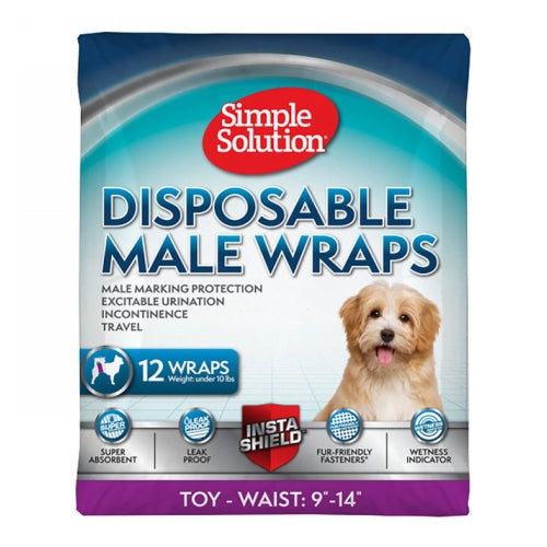 Disposable Male Wraps Toy X-Small (9"-14") 12 Packets by Simple Solution