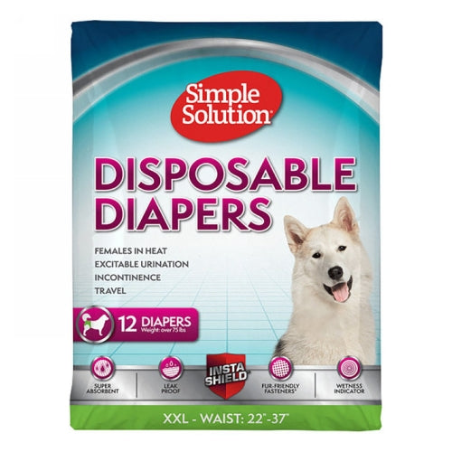 Disposable Diapers 2X-Large (22"-37") 12 Packets by Simple Solution