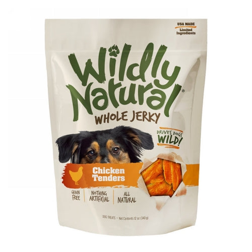 Wildly Natural Whole Jerky Strips for Dogs Chicken Tenders 12 Oz by Wildly Natural