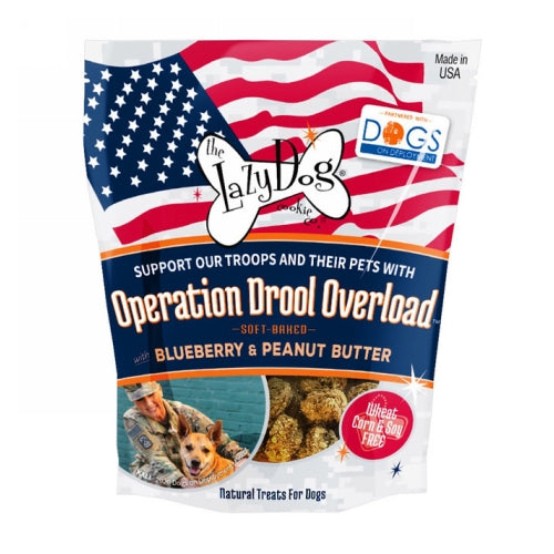 Operation Drool Overload Treats for Dogs Blueberry/Peanut Butter 5 Oz by The Lazy Dog Cookie Co.