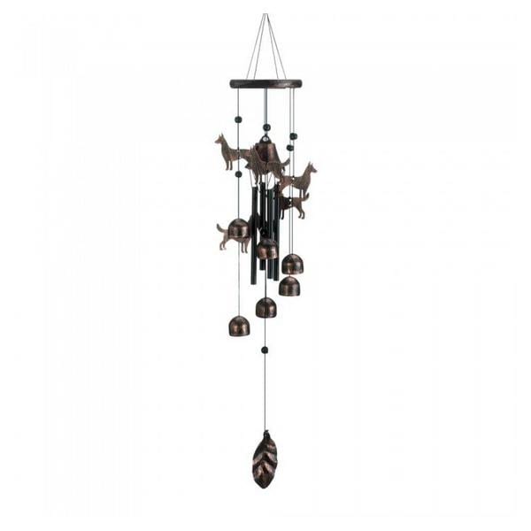 26-inch Bronze Wind Chimes with Bells and Dogs - Giftscircle