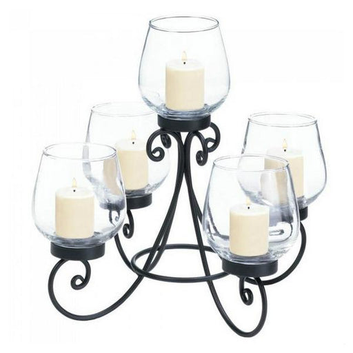 5-Candle Black Iron Centerpiece - Giftscircle