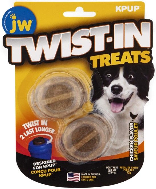 JW Pet Twist-In Treats Chicken Flavored Treat Dispensing Dog Toy