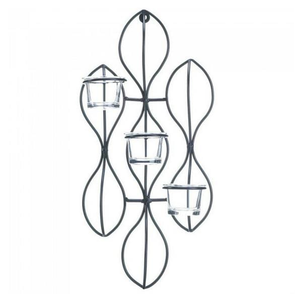 Abstract Iron Triple Candle Wall Sconce - Giftscircle