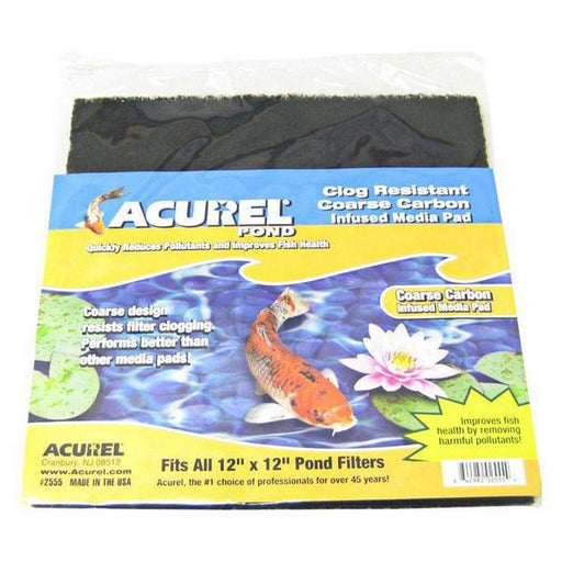 Acurel Coarse Carbon Infused Media Pad - Pond - For 12" Long x 12" Wide Pond Filters - Giftscircle
