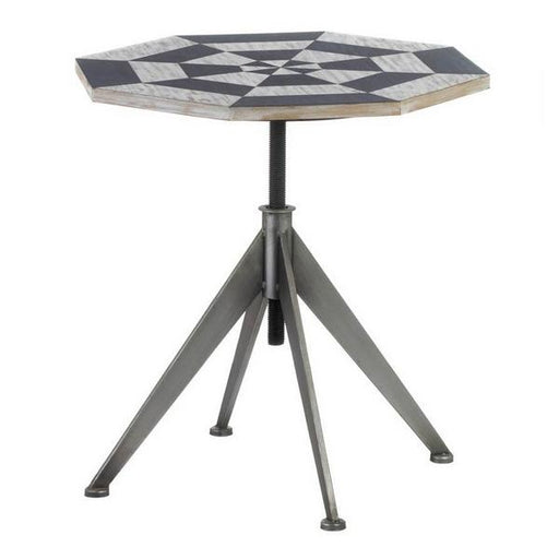 Adjustable-Height Checkerboard Side Table - Giftscircle
