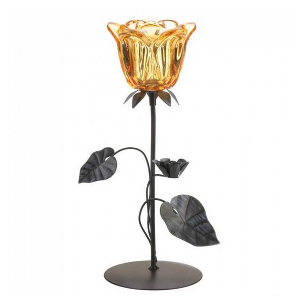 Amber Flower Candle Holder - Single - Giftscircle