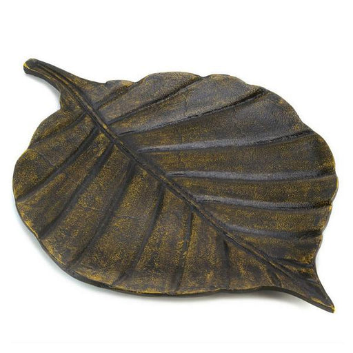 Antique-Look Metal Decorative Leaf Tray - Giftscircle