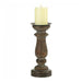 Antique-Style Wood Pillar Candle Holder - 11 inches - Giftscircle