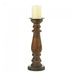 Antique-Style Wood Pillar Candle Holder - 15 inches - Giftscircle