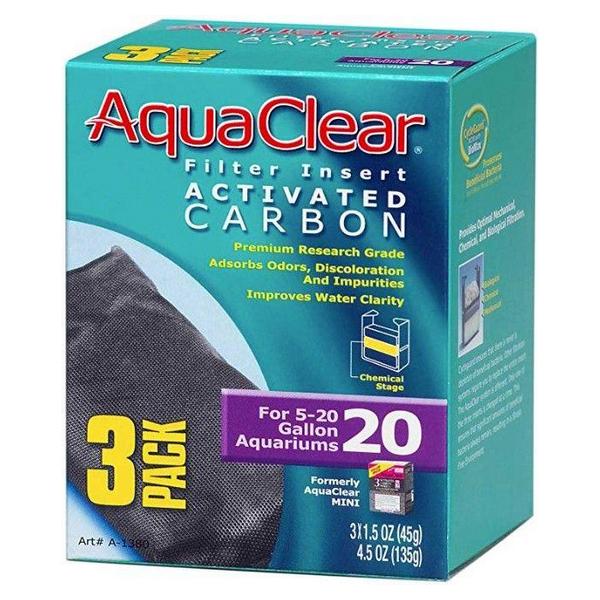 Aquaclear Activated Carbon Filter Inserts - Size 20 - 3 count - Giftscircle