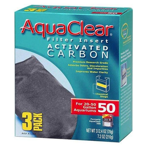 Aquaclear Activated Carbon Filter Inserts - Size 50 - 3 count - Giftscircle