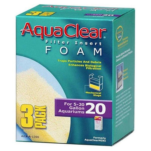 Aquaclear Filter Insert Foam - Size 20 - 3 count - Giftscircle
