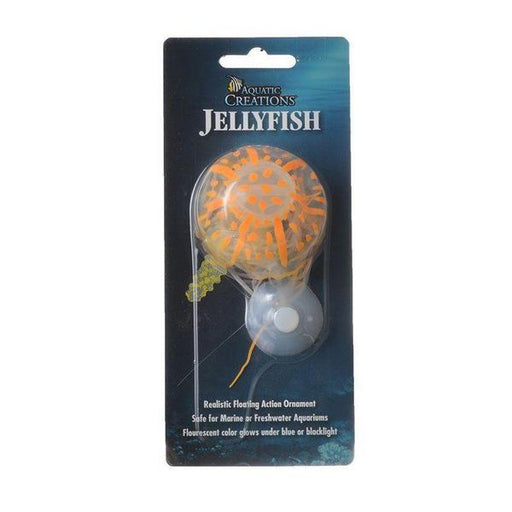 Aquatic Creations Glowing Jellyfish Aquarium Ornament - Orange - 1 Pack - Giftscircle