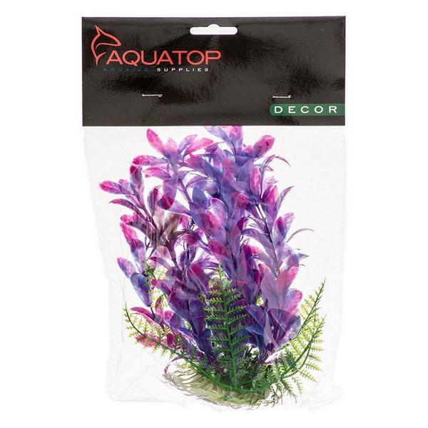 Aquatop Hygro Aquarium Plant - Pink & Purple - 6" High w/ Weighted Base - Giftscircle